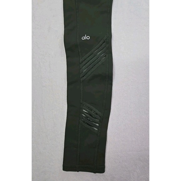 Alo Leggings Women's Size Small Yoga Hunter Green Mid Rise Athleisure - Picture 4 of 10